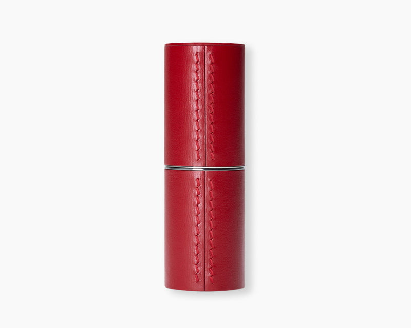 Leather refillable lipstick case